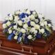 Blue & White Mixed Half Casket Cover - Image 2